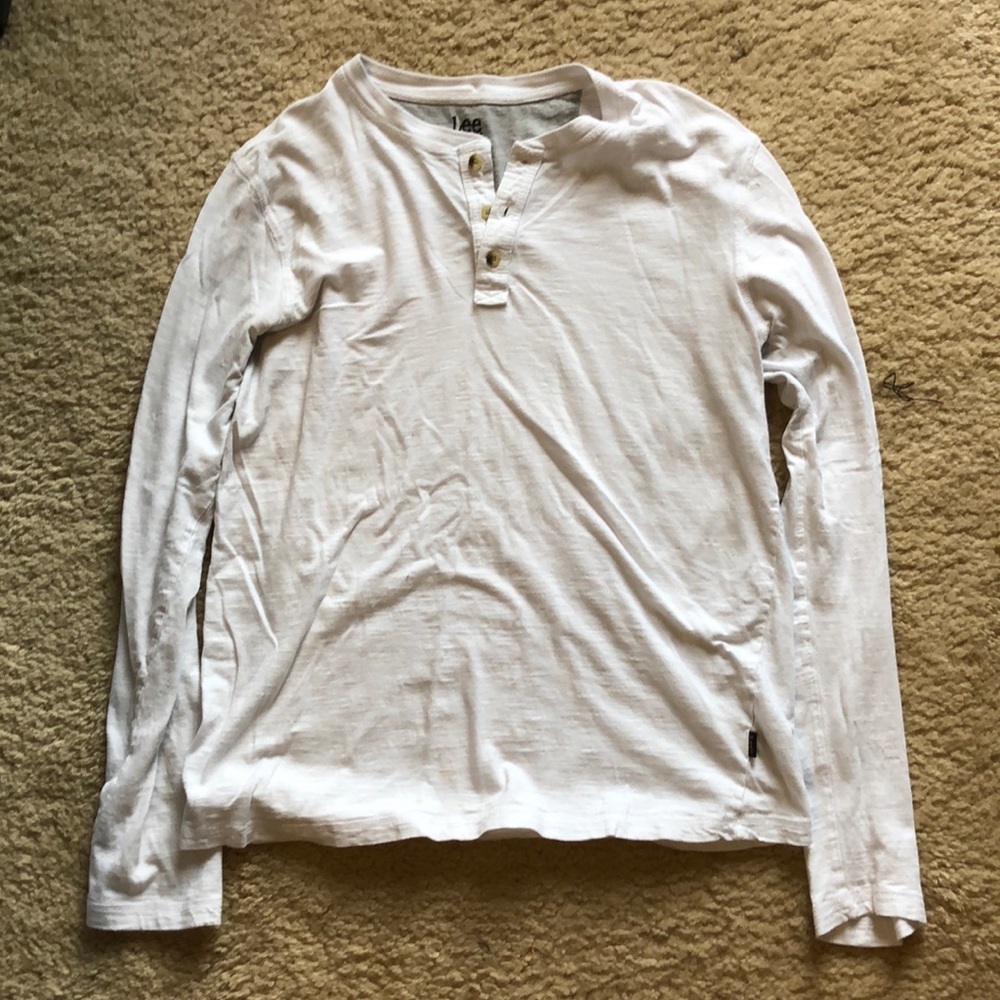 Longs sleeve Henley - White